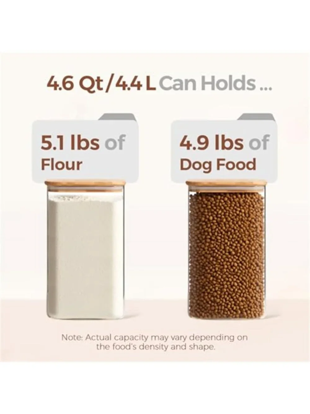 1.2 Gallon Wide Mouth Flour Sugar Storage Containers 2 Pcs, 4.6 Qt Glass Storage